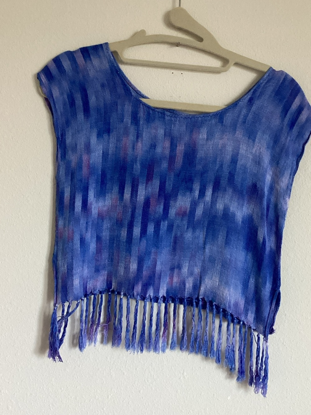 Blue Fringe Women's Short-Sleeve Top